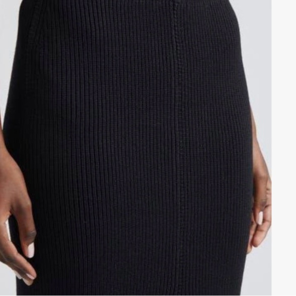 Rick Owens Dark Ribbed A-Line Skirt